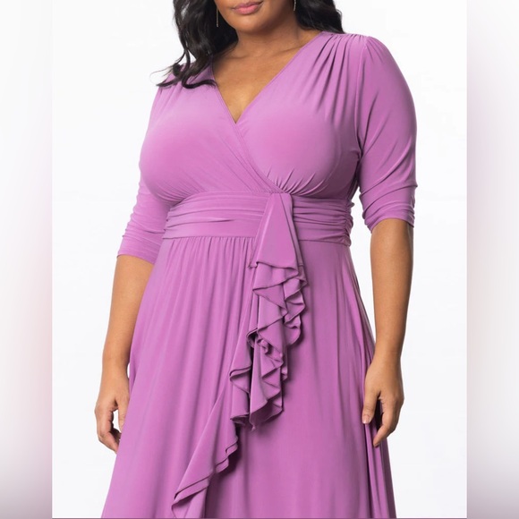 NWT Kiyonna Ruffle Veronica Elegant Purple Evening Gown Dress size 1x - Picture 6 of 10